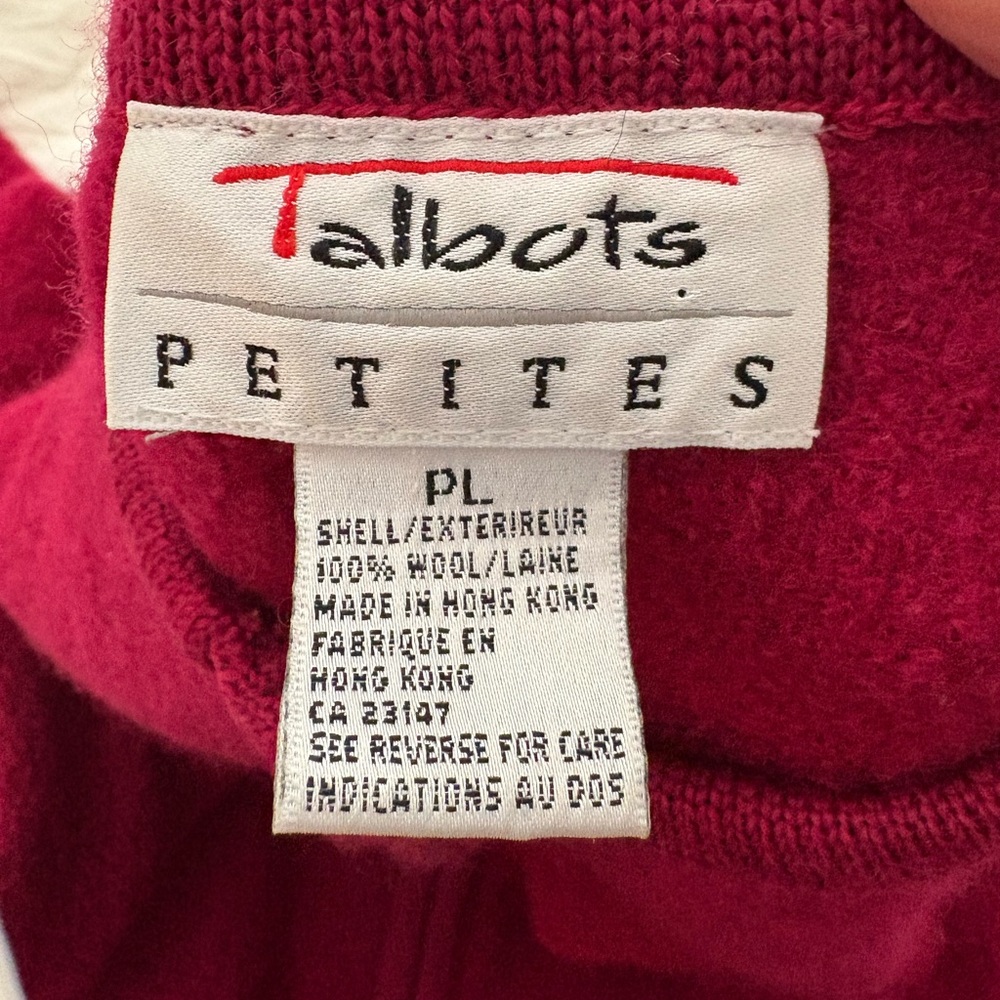 Talbots Raspberry Red 100% Wool Cardigan Jacket - Picture 6 of 7